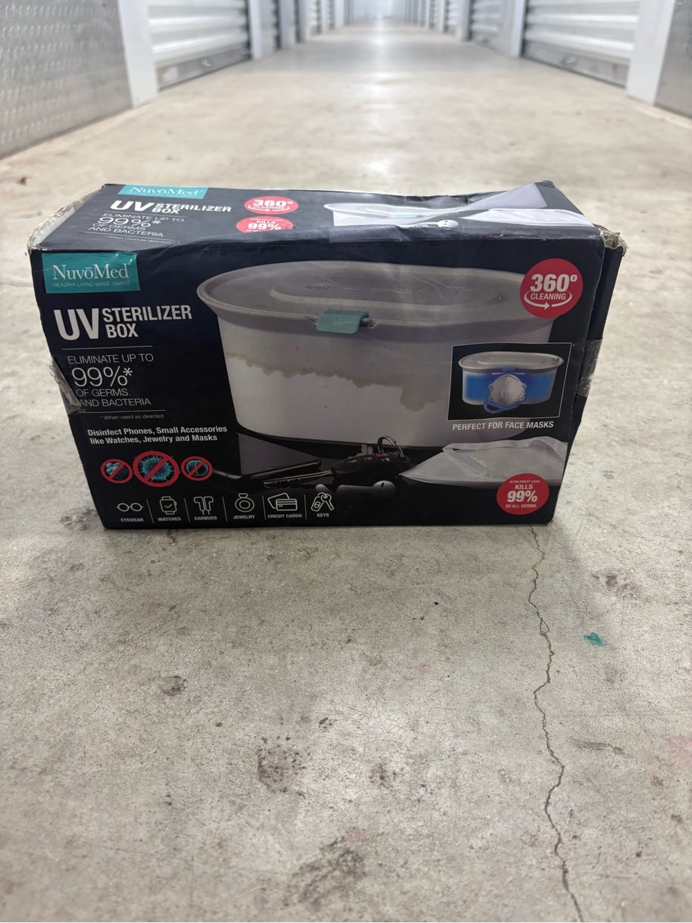 NuvoMed UV Sterilizer Box 4L White UVB-6/0892 USB Cable Manual New Never Used